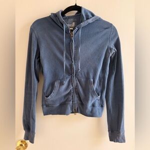 “heavenly” Light Blue Zip Up Hooded Sweatshirt- Girls Size: Small